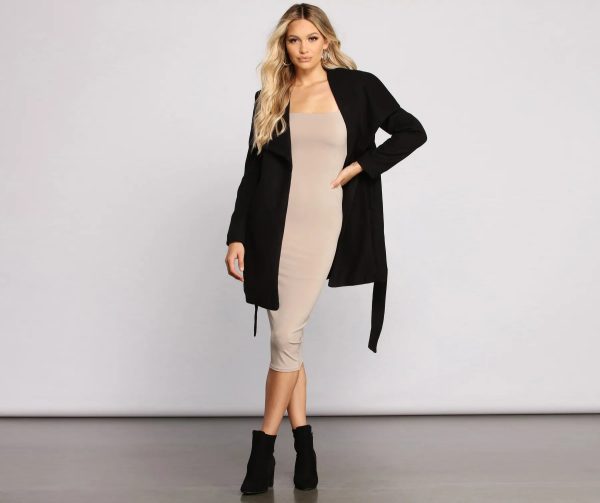 So Fab Fleece Belted Trench Coat - Image 5