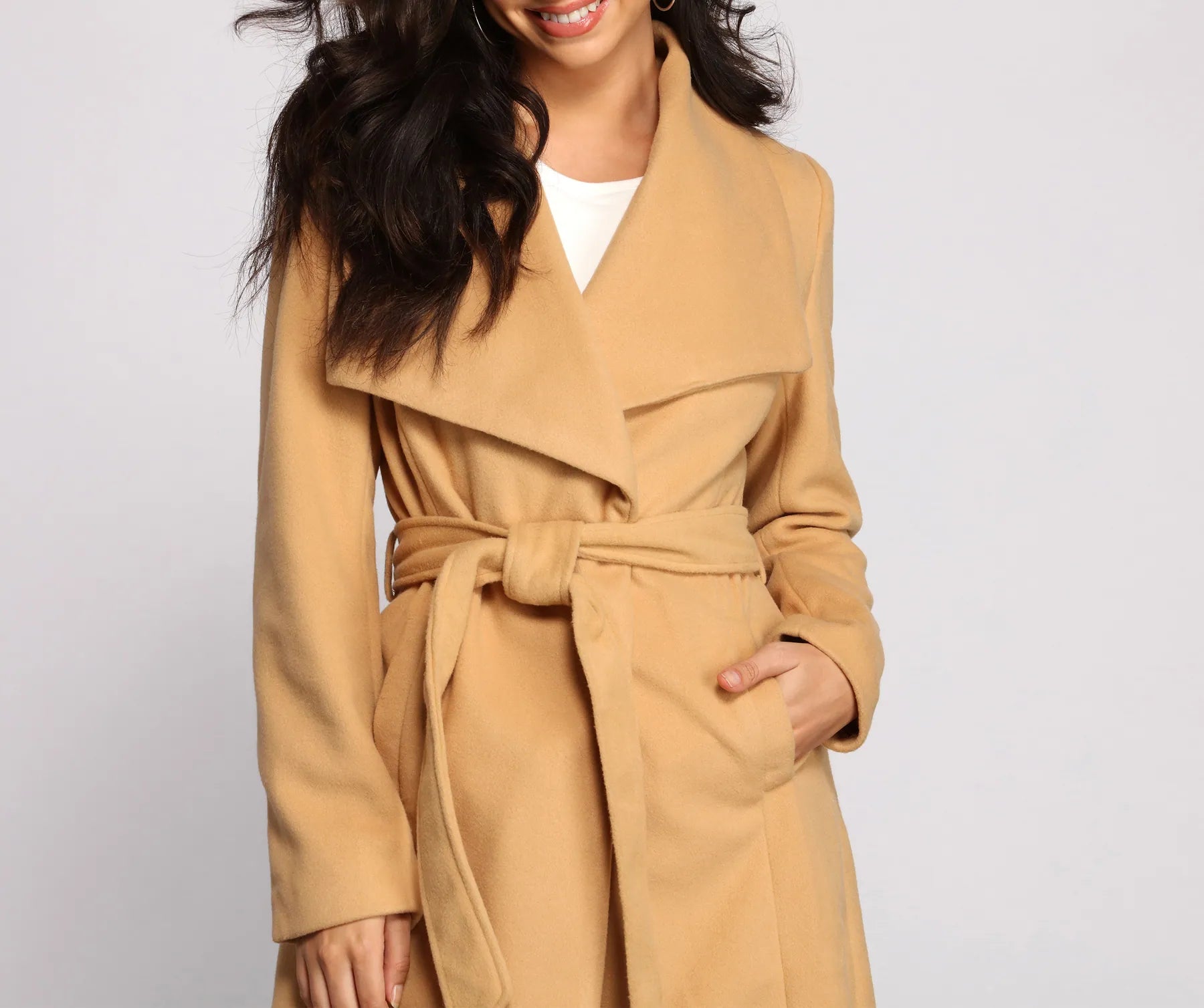 So Fab Fleece Belted Trench Coat - Image 12