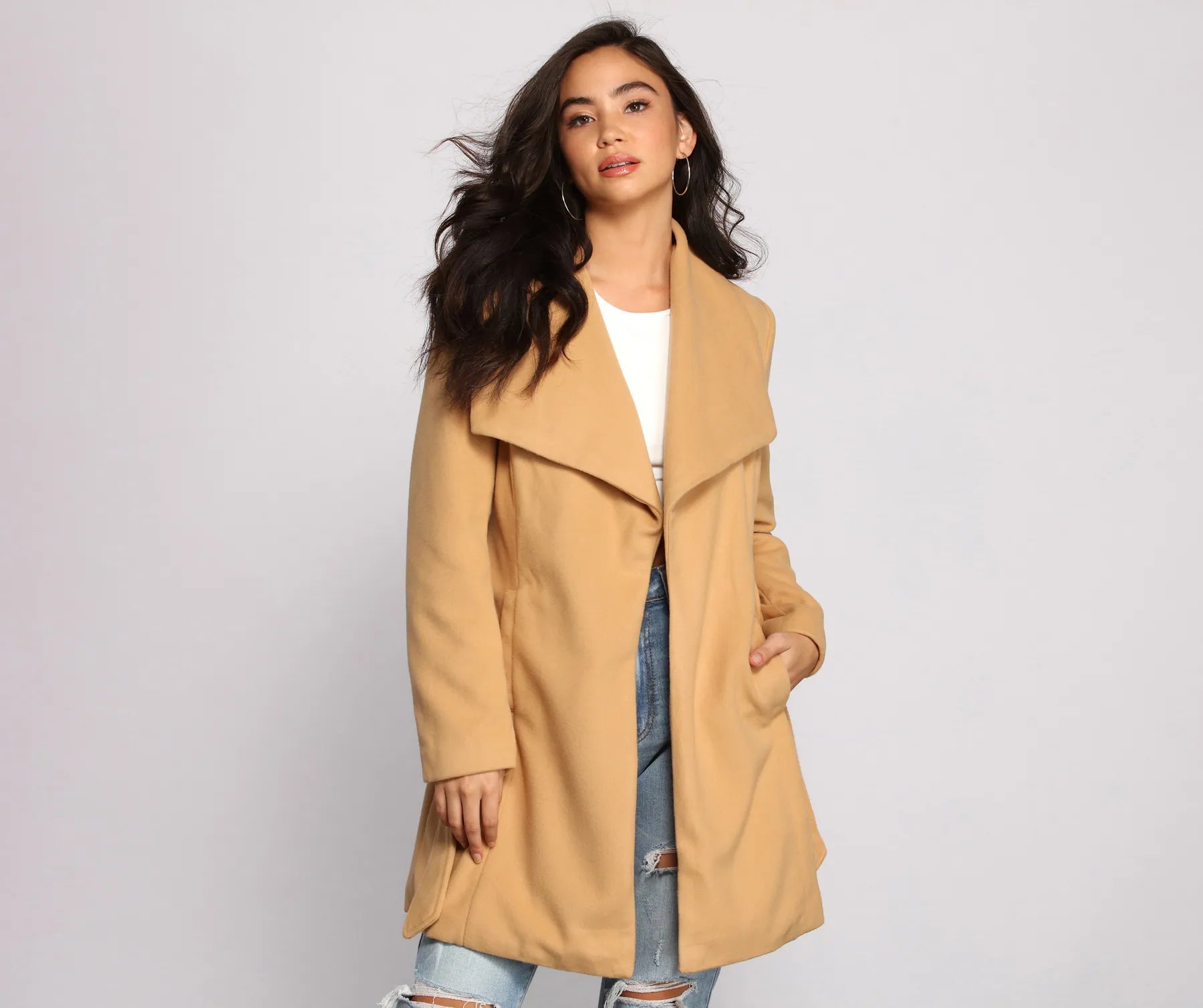 So Fab Fleece Belted Trench Coat - Image 13