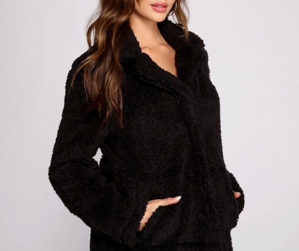 Faux Fur Long Line Jacket - Image 3