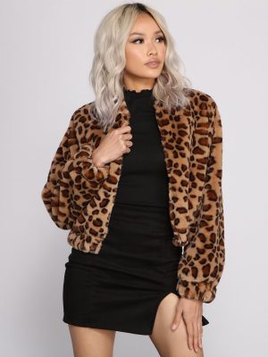Sassy And Stylish Faux Fur Bomber Jacket