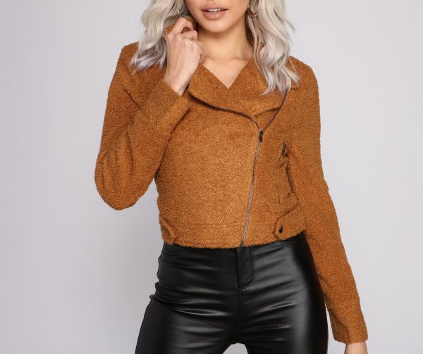 Chic Faux Fur Moto Style Jacket - Image 3
