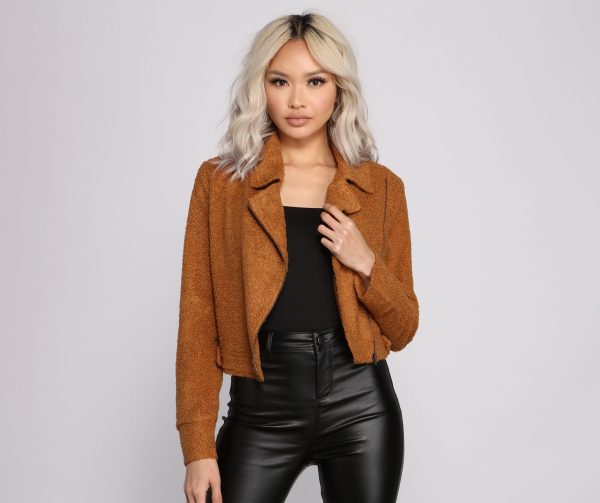Chic Faux Fur Moto Style Jacket - Image 5