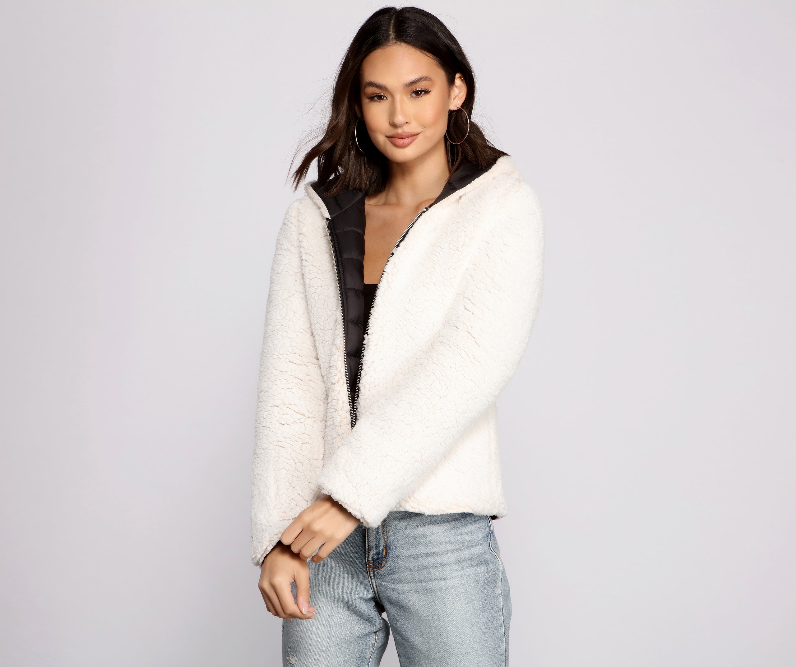 Faux Fur Reversible Puffer Jacket - Image 15