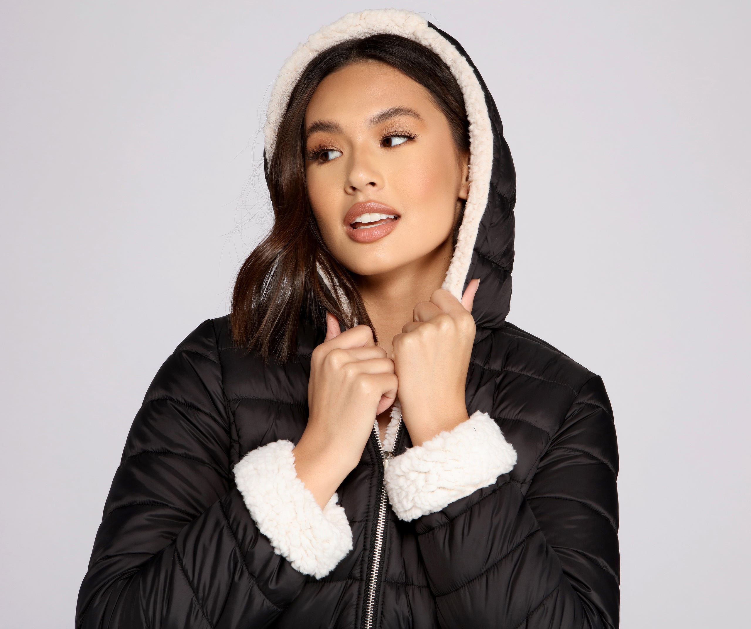 Faux Fur Reversible Puffer Jacket - Image 19