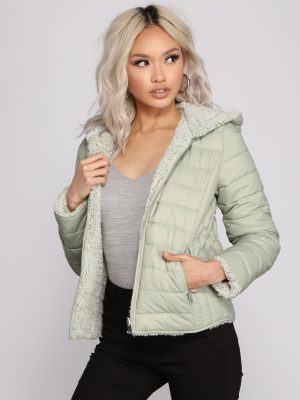 Faux Fur Reversible Puffer Jacket