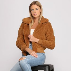 Bundle Up Zip Front Teddy Jacket