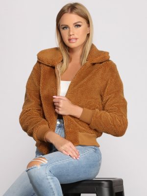 Bundle Up Zip Front Teddy Jacket