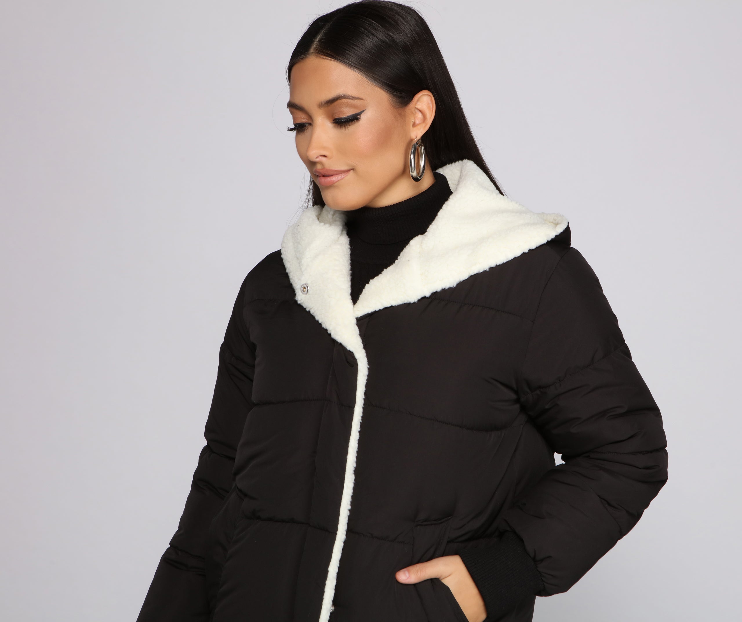 Cozy Up Long Line Puffer Jacket - Image 3