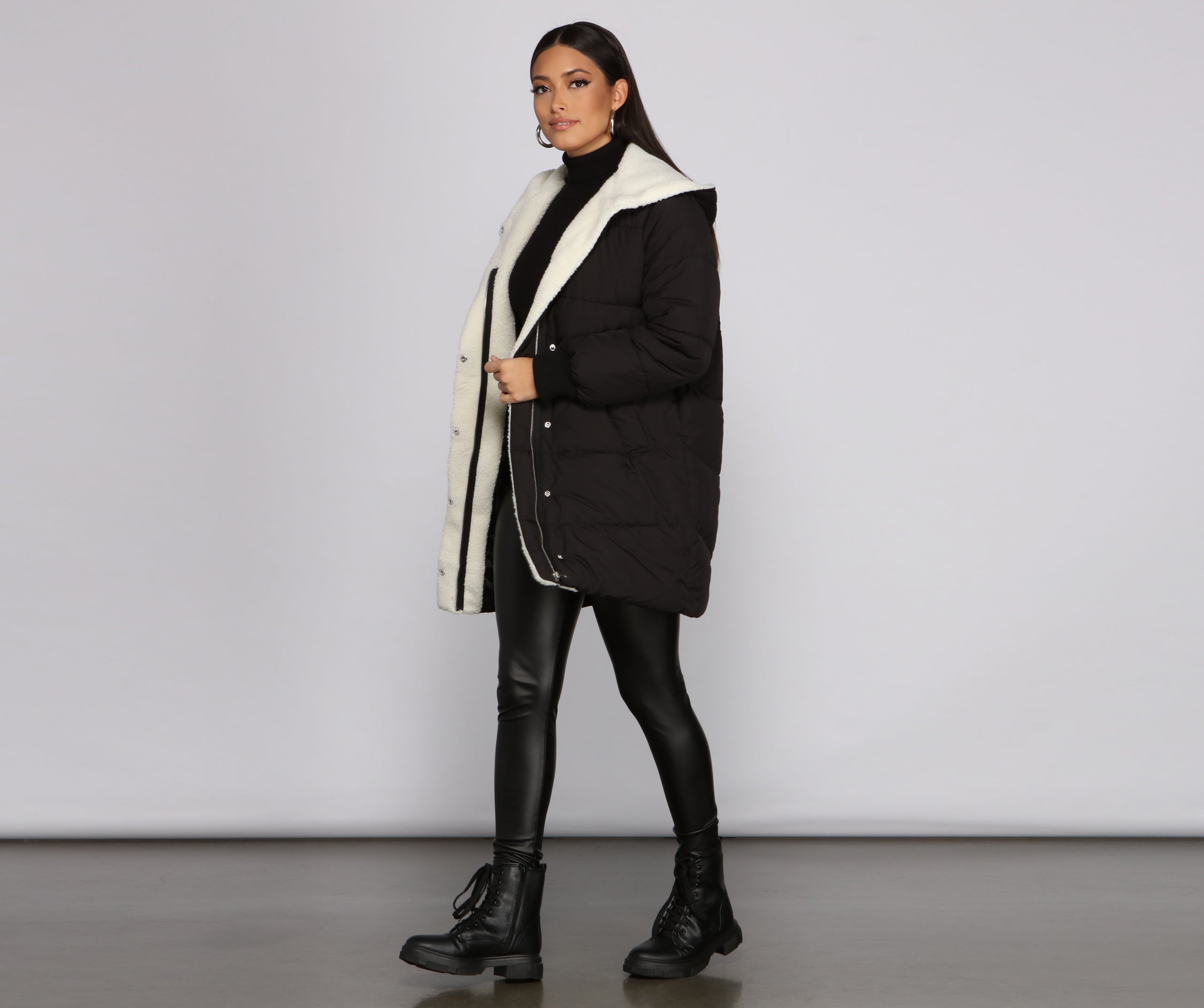 Cozy Up Long Line Puffer Jacket - Image 4