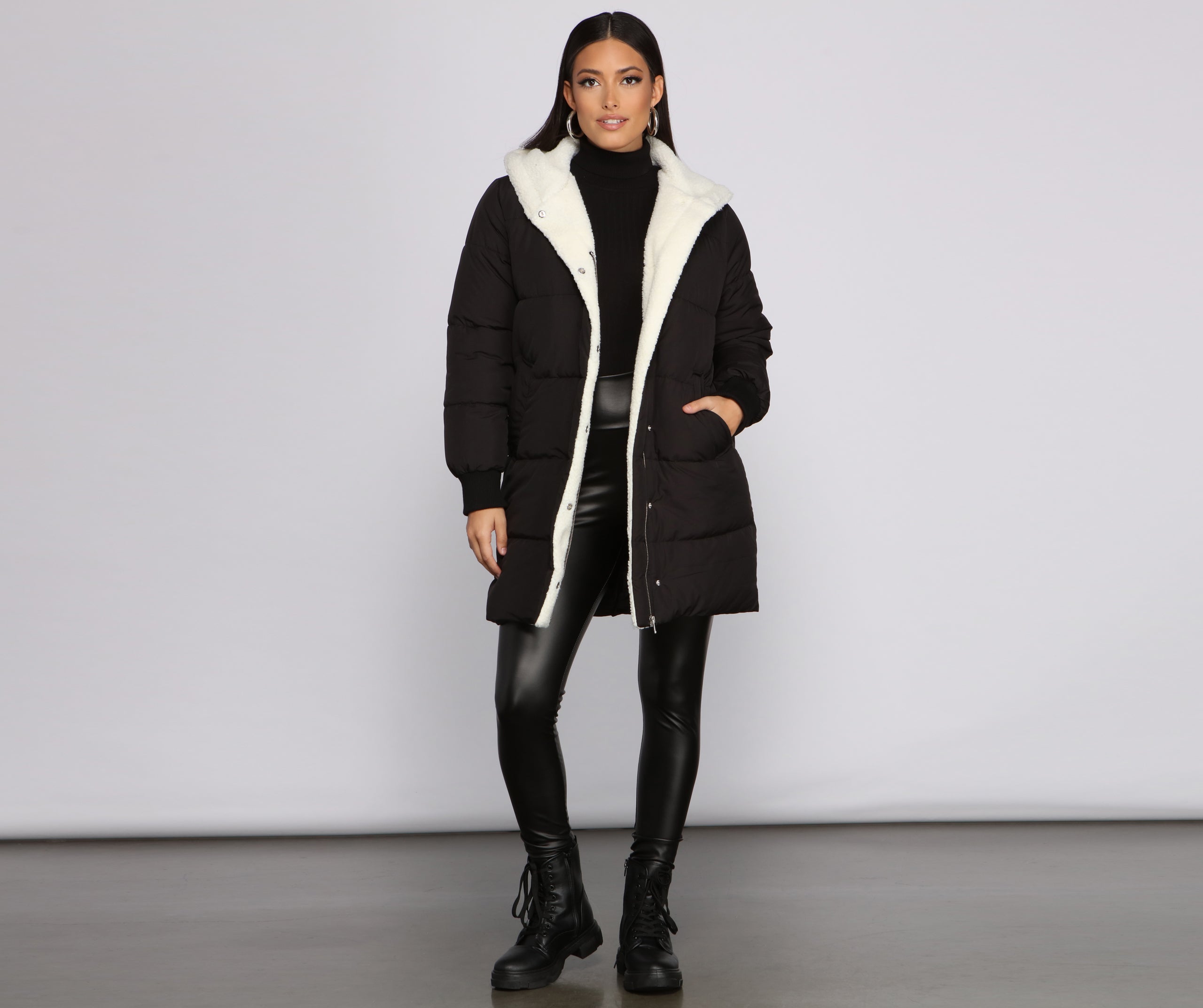 Cozy Up Long Line Puffer Jacket - Image 5