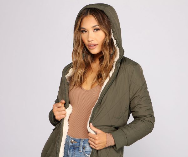 Bundle Up Reversible Long Line Puffer Jacket - Image 4