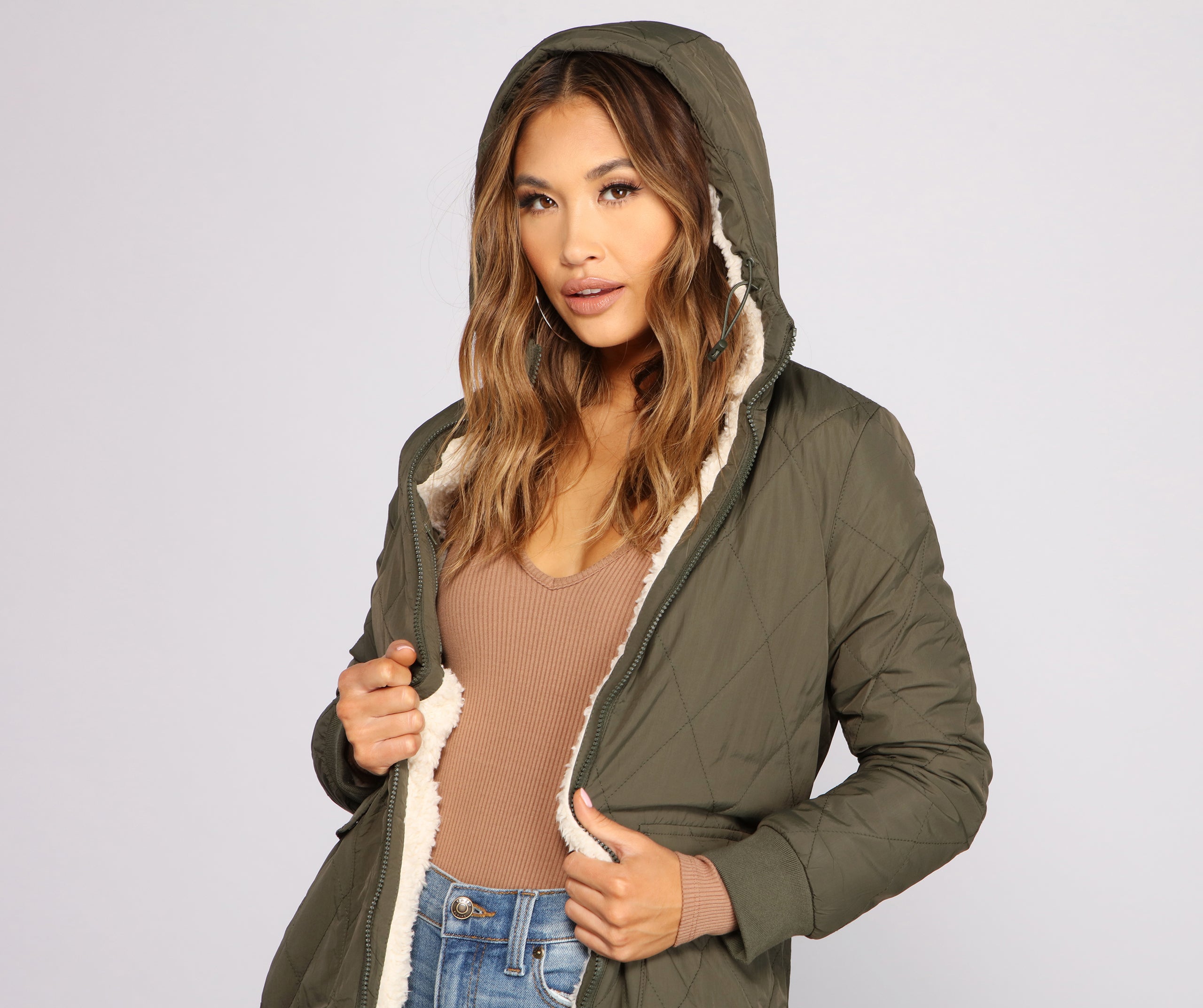 Bundle Up Reversible Long Line Puffer Jacket - Image 4