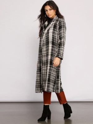 Poised Tweed Belted Coat