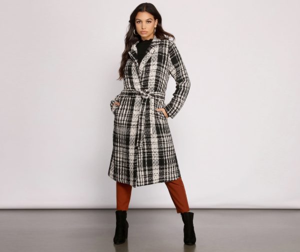 Poised Tweed Belted Coat - Image 4