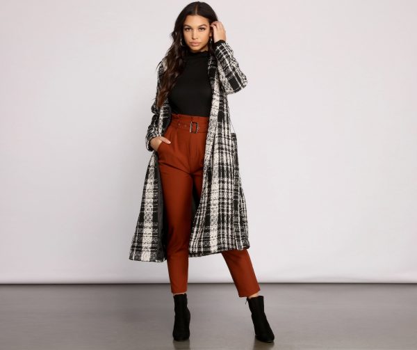 Poised Tweed Belted Coat - Image 5
