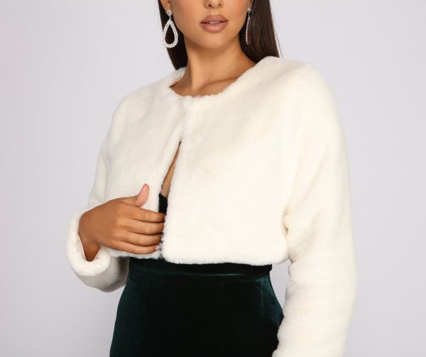Luxe Faux Fur Cropped Jacket - Image 2
