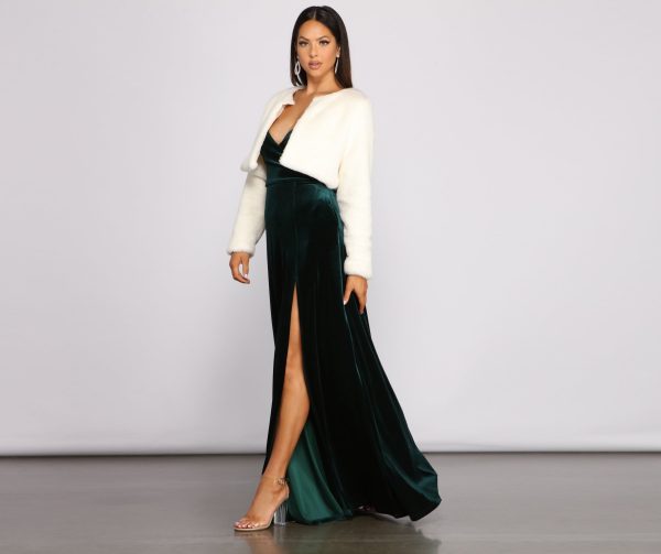 Luxe Faux Fur Cropped Jacket - Image 3
