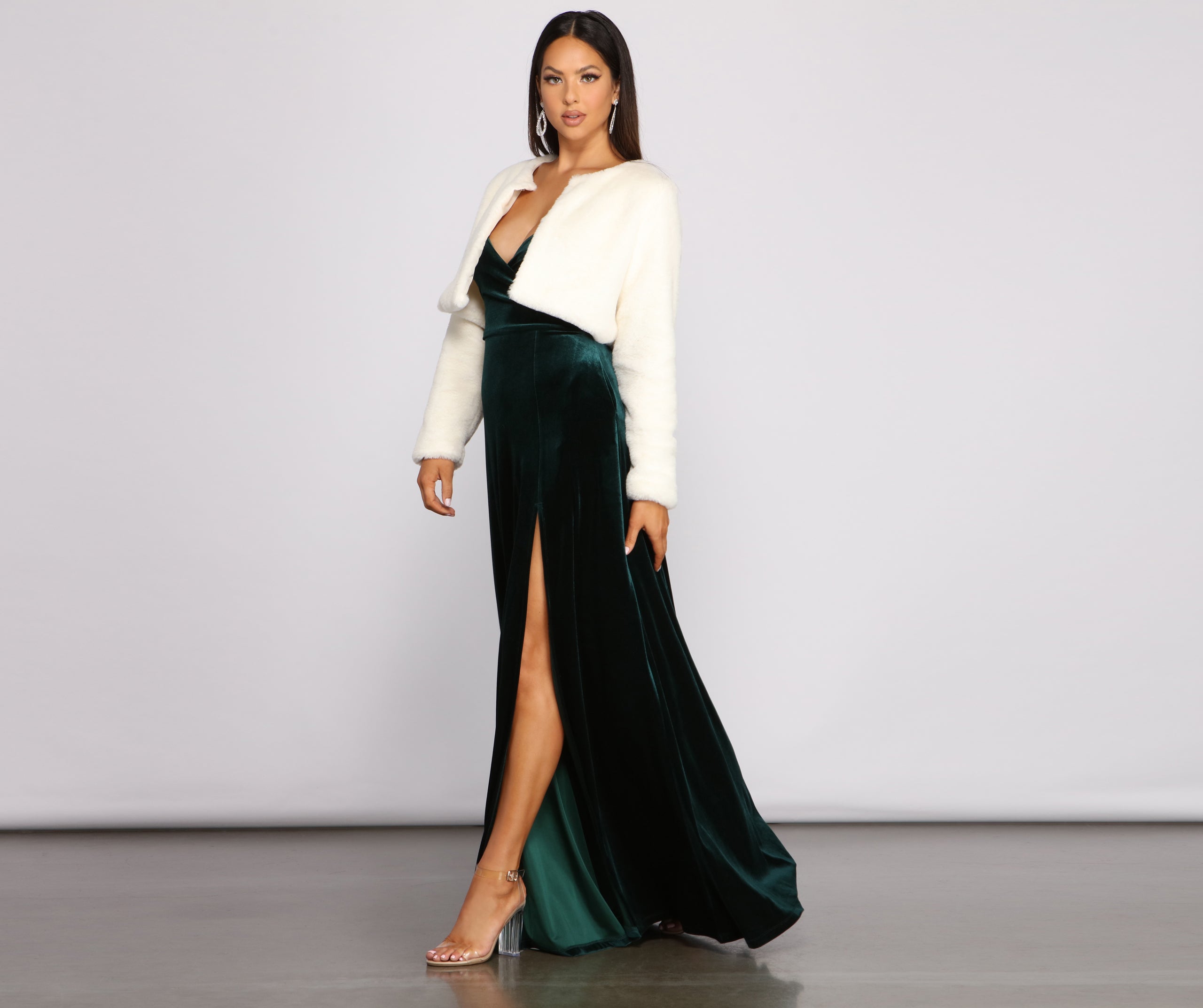 Luxe Faux Fur Cropped Jacket - Image 3