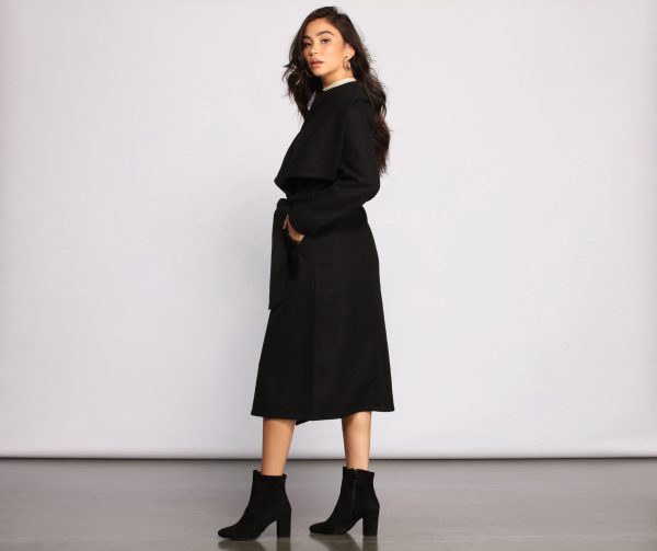 Day Chic Drape Front Belted Coat - Image 2