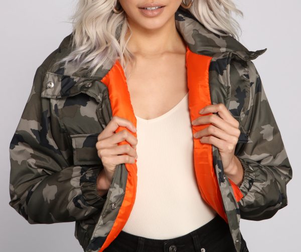 At Ease Camo Puffer Jacket - Image 3
