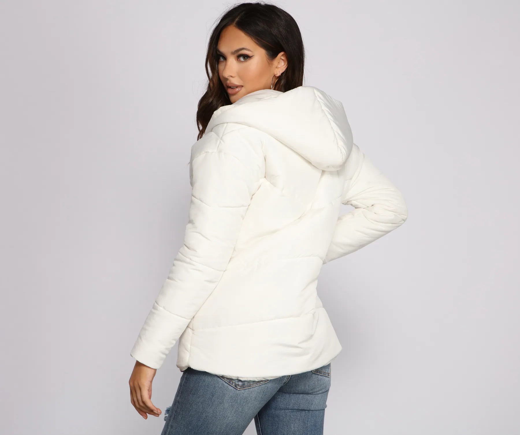 Lightweight Nylon Hooded Puffer Jacket - Image 7