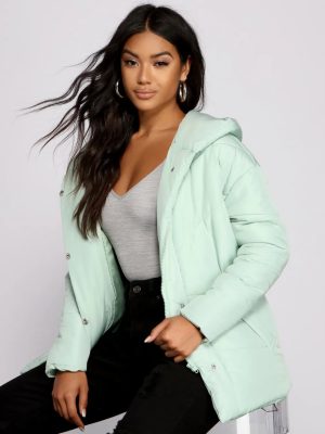 Lightweight Nylon Hooded Puffer Jacket