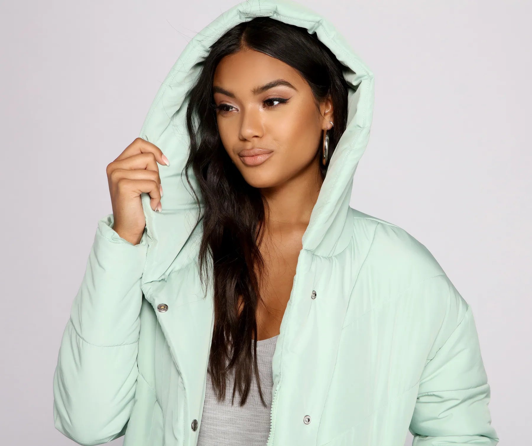 Lightweight Nylon Hooded Puffer Jacket - Image 3