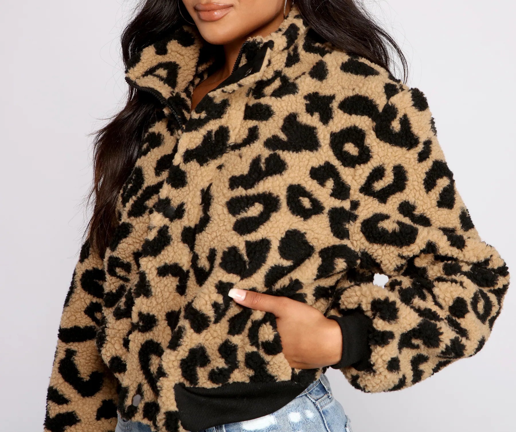 Feelin' Fab Leopard Print Bomber Jacket - Image 3