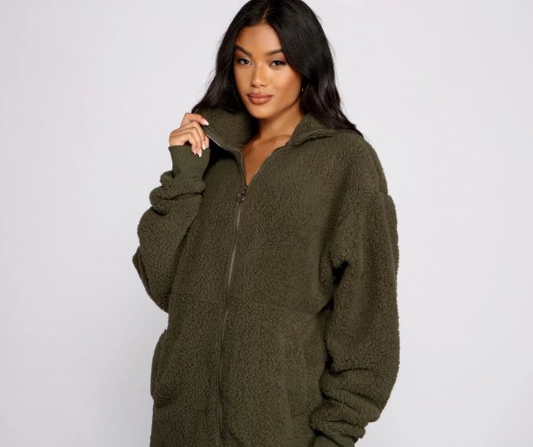 Chic and Cozy Oversized Teddy Trench Coat - Image 13