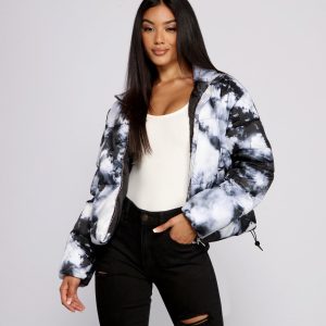 Totally Chill Tie Dye Puffer Jacket