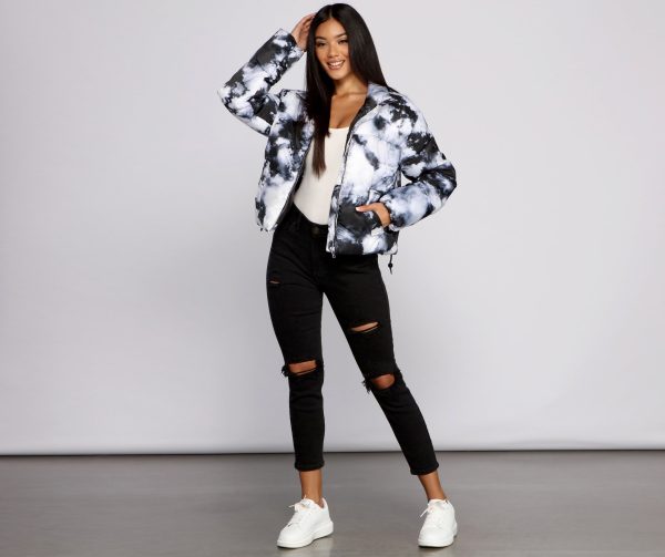 Totally Chill Tie Dye Puffer Jacket - Image 4