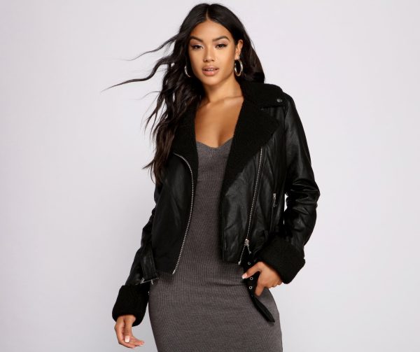 Let's Keep It Chic Moto Sherpa Jacket - Image 5