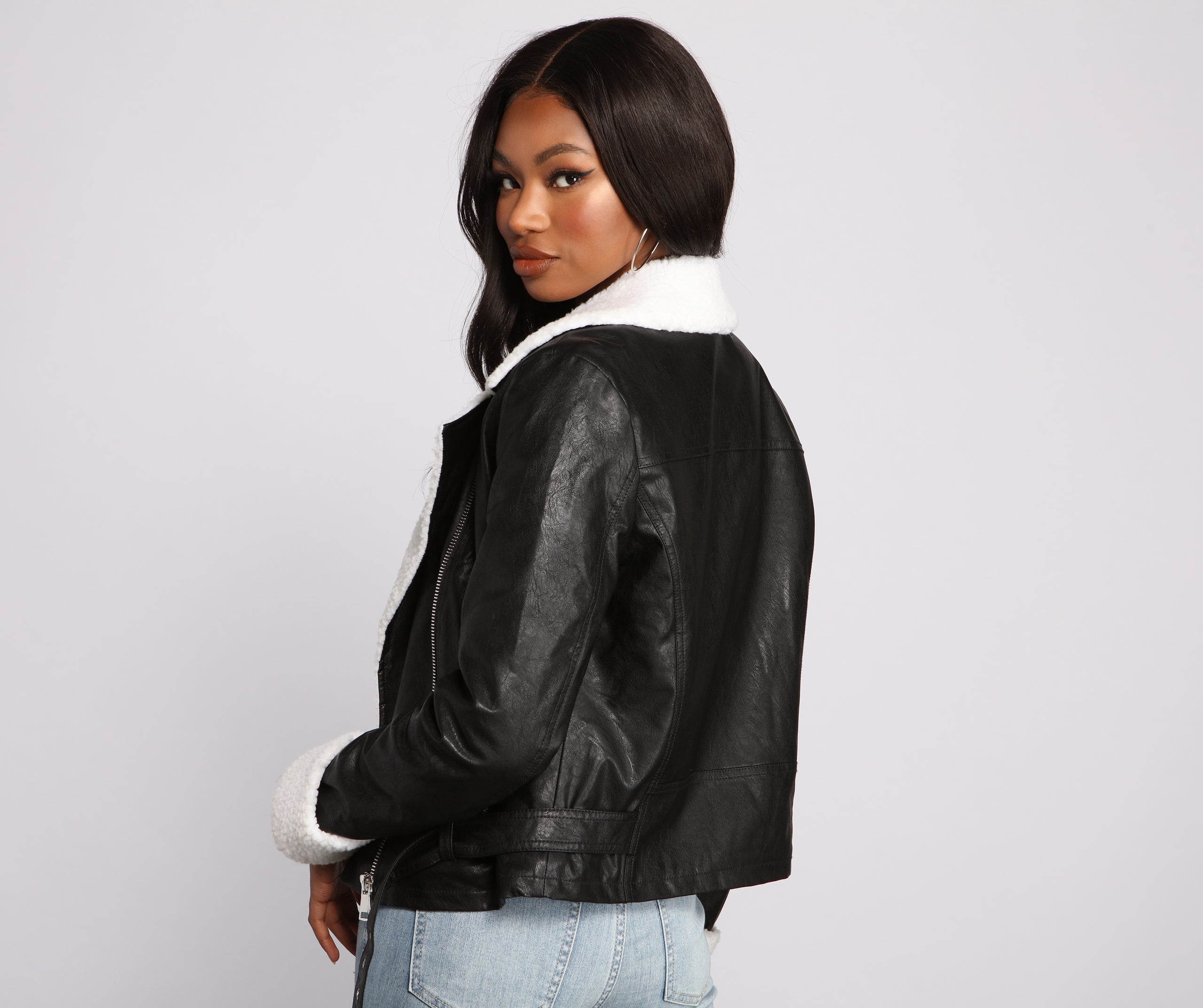 Let's Keep It Chic Moto Sherpa Jacket - Image 2