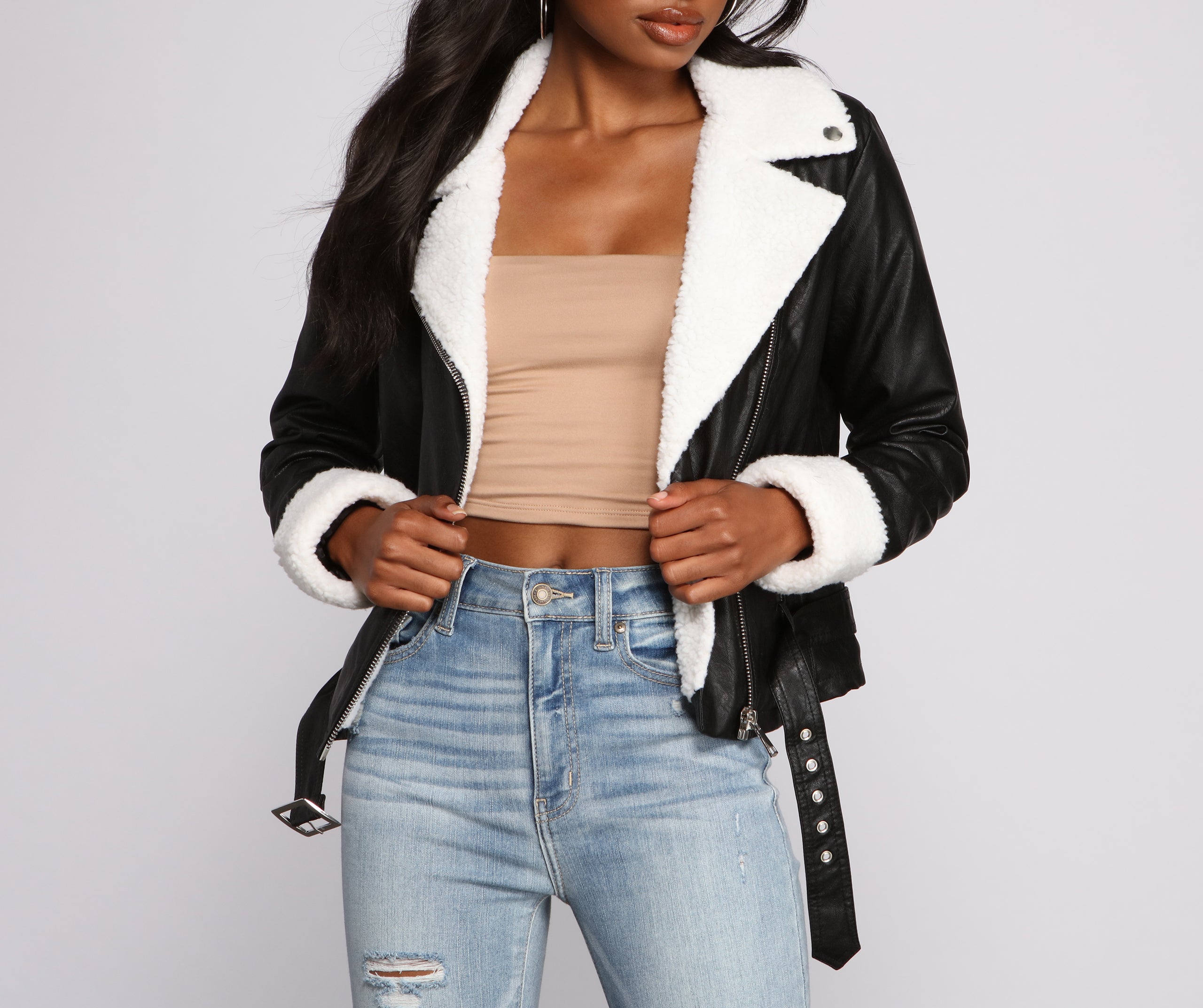 Let's Keep It Chic Moto Sherpa Jacket - Image 4