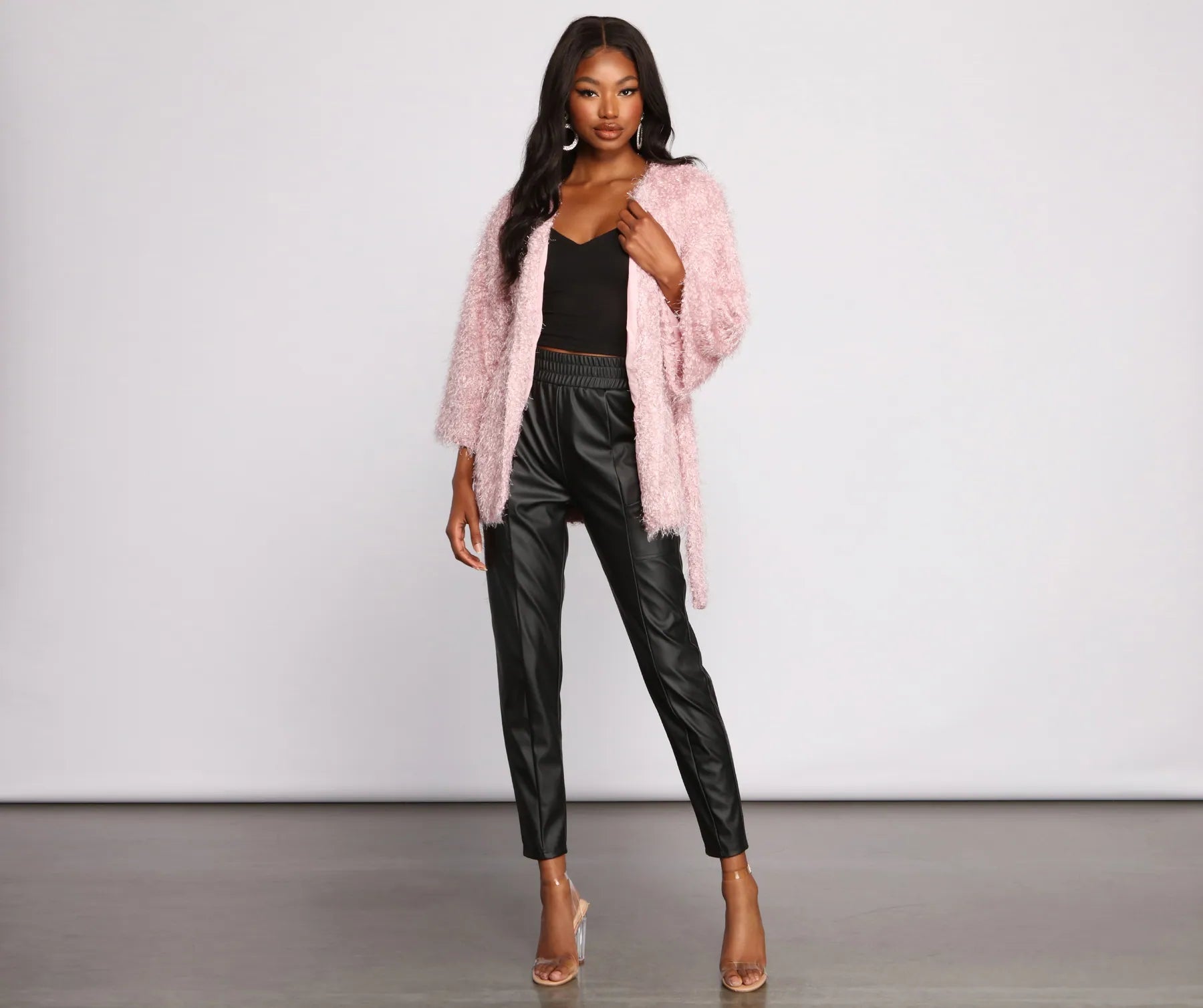 Shaggy Knit Tie Waist Jacket - Image 4