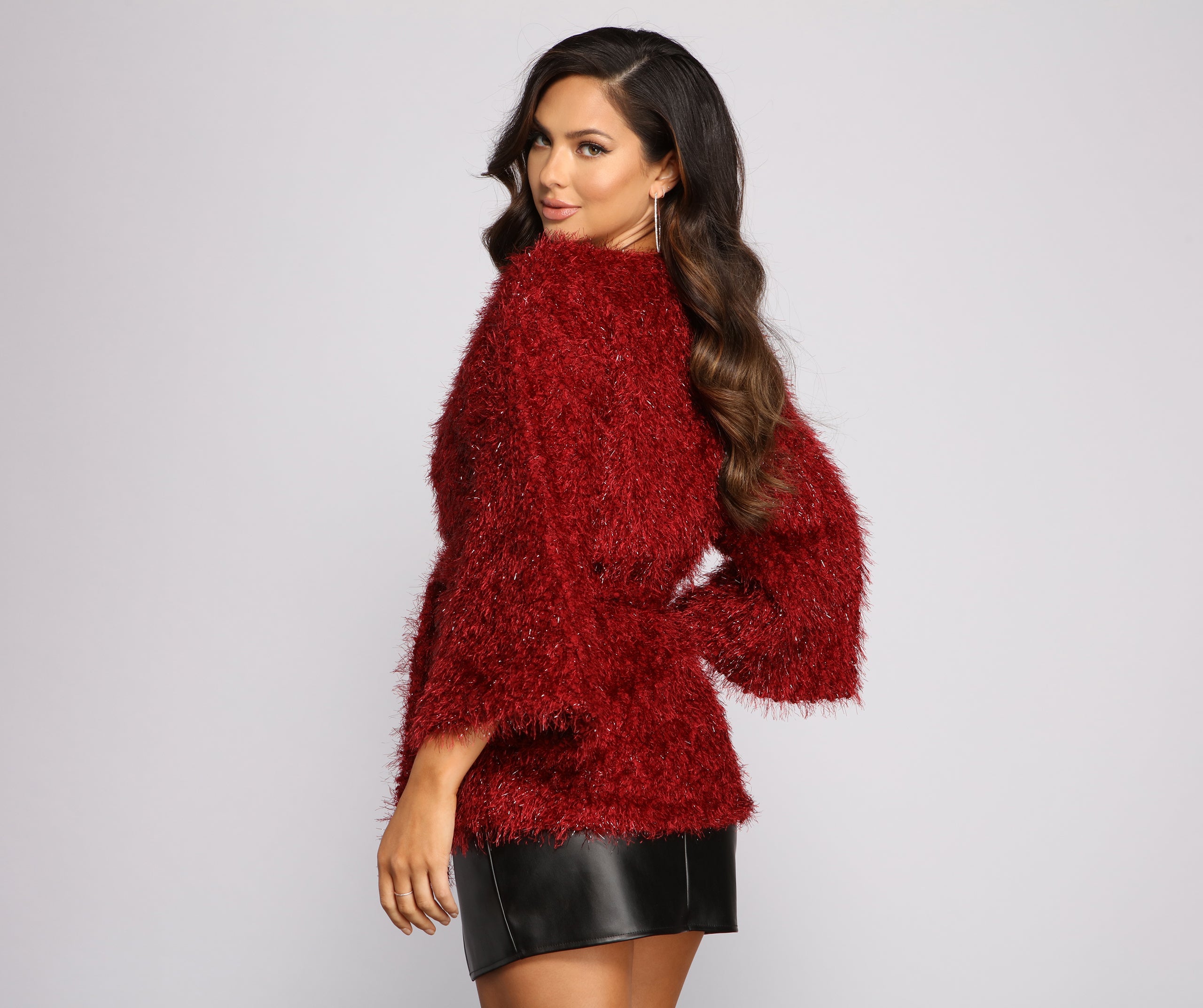 Shaggy Knit Tie Waist Jacket - Image 6