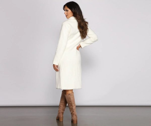 City Glamour Faux Wool Coat - Image 2