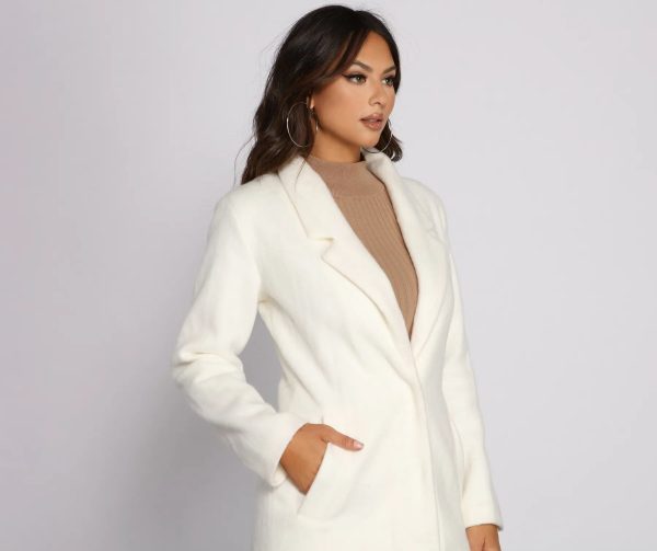 City Glamour Faux Wool Coat - Image 3