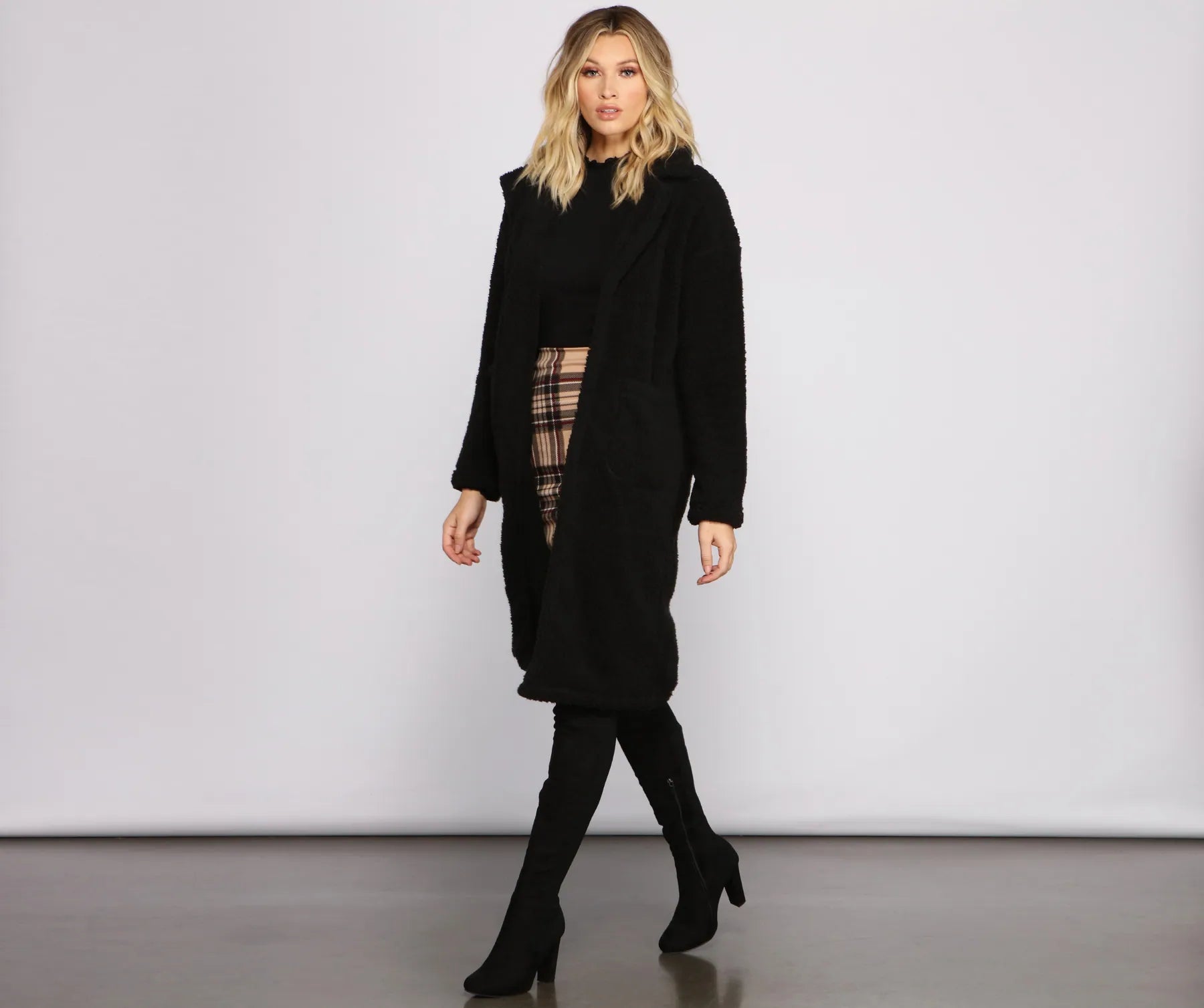 Fuzzy Fleece Long Teddy Coat - Image 5