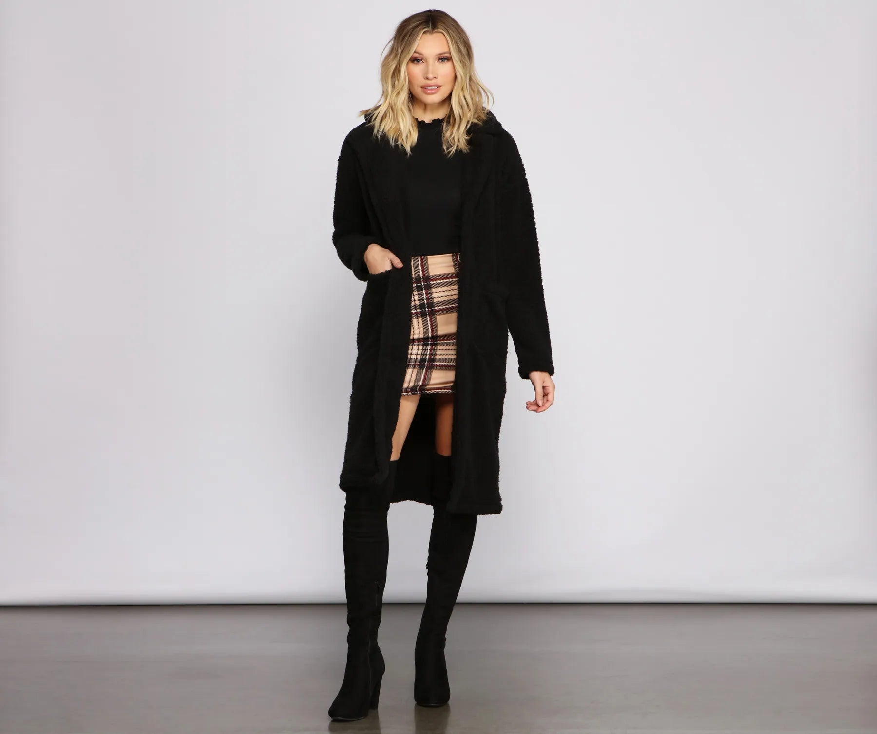 Fuzzy Fleece Long Teddy Coat - Image 8