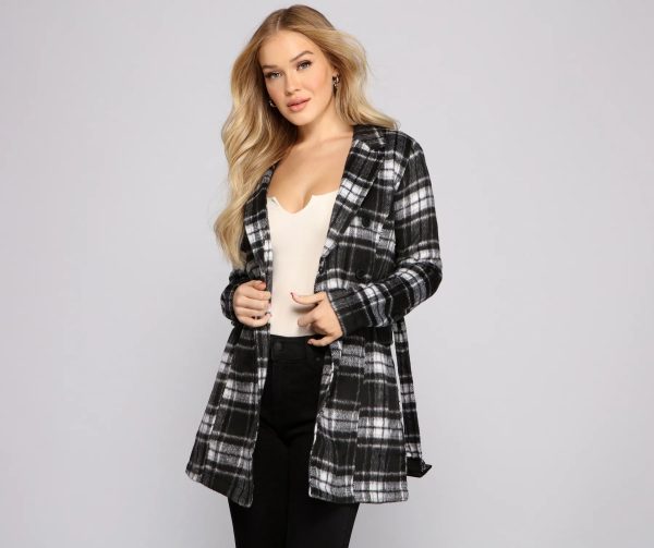 Preppy In Plaid Belted Coat - Image 5