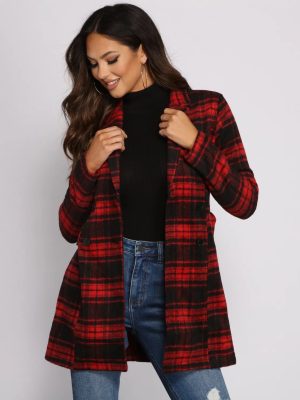 Preppy In Plaid Belted Coat