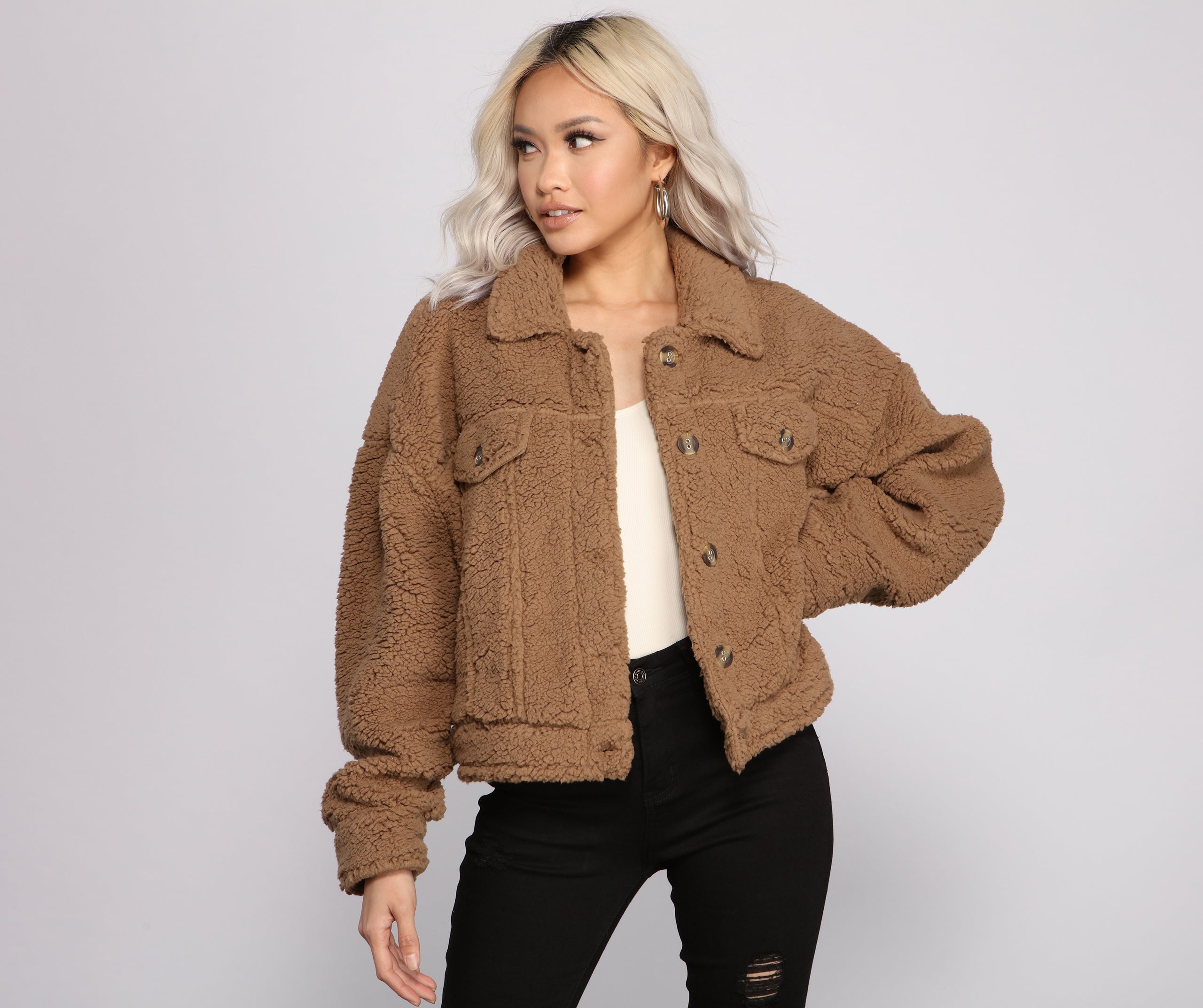Oversized Faux Fur Teddy Jacket - Image 5