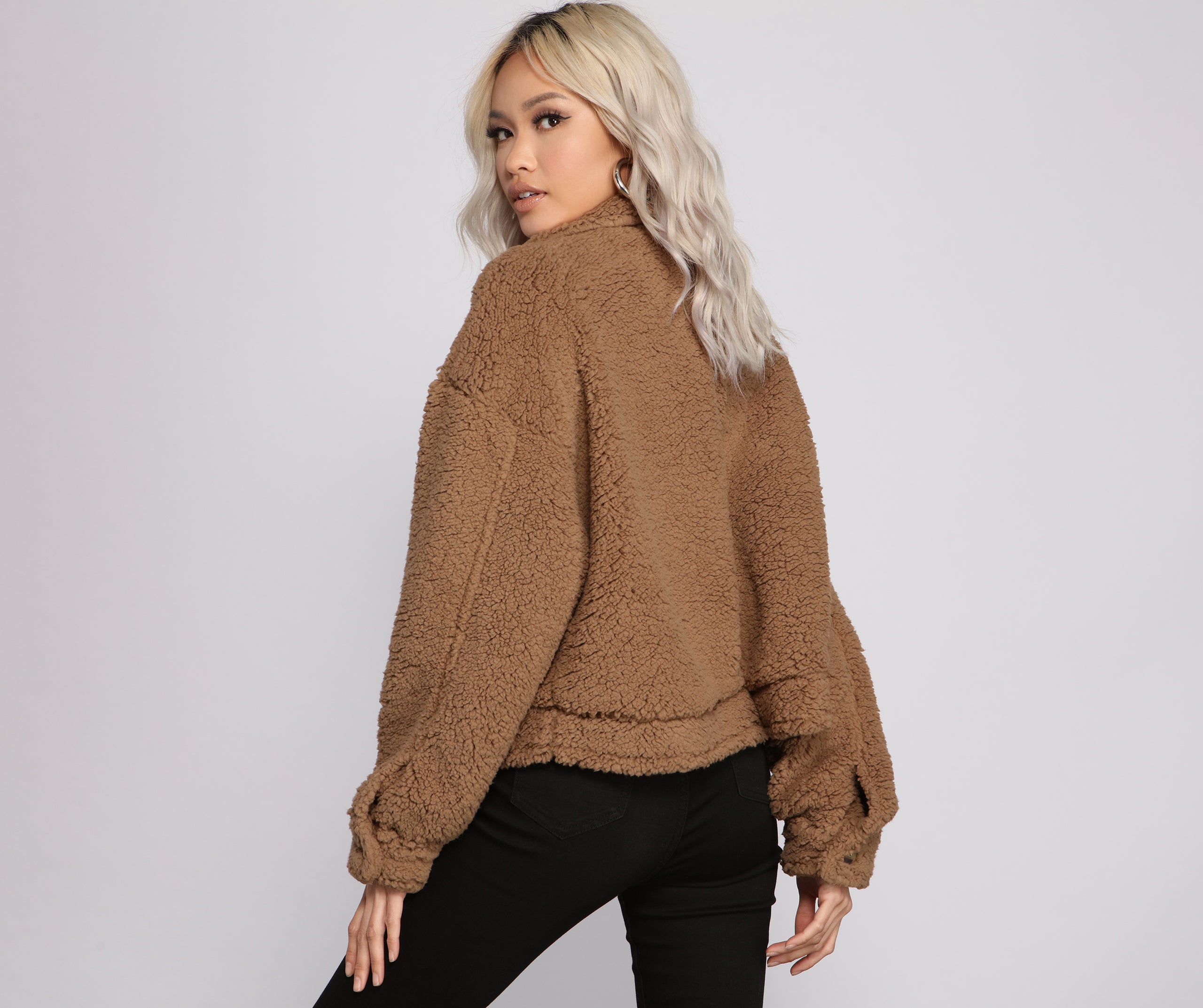 Oversized Faux Fur Teddy Jacket - Image 6