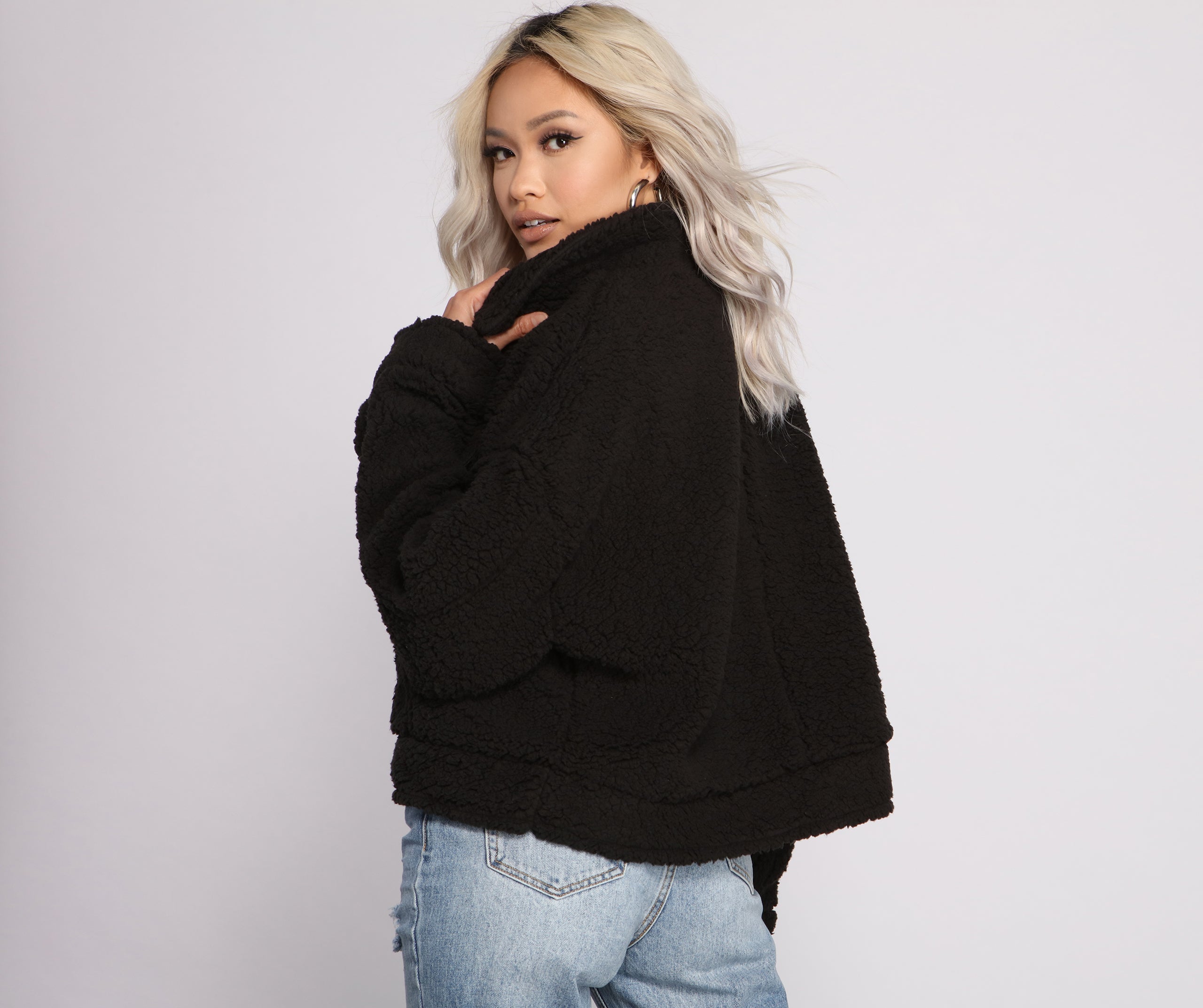 Oversized Faux Fur Teddy Jacket - Image 2