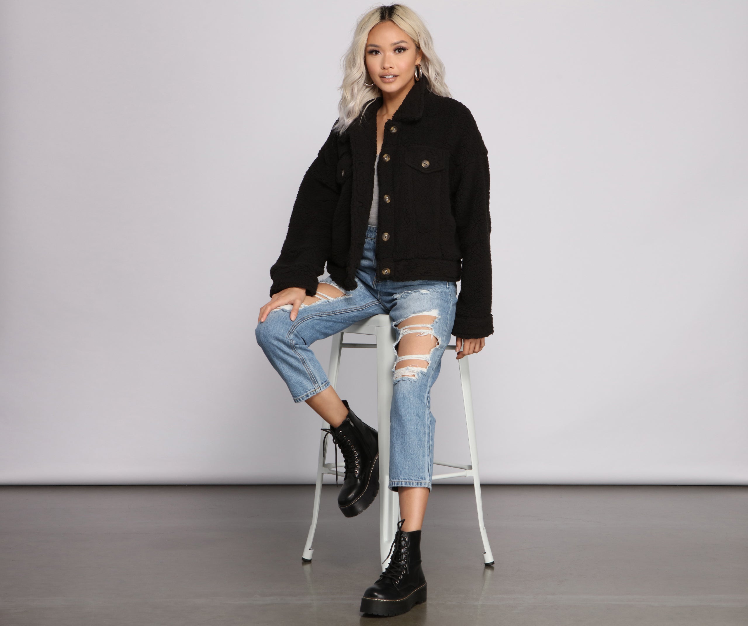Oversized Faux Fur Teddy Jacket - Image 4