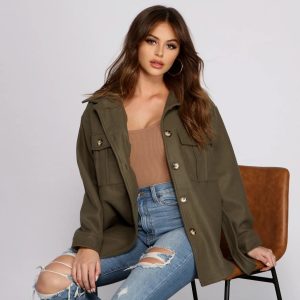 Cozy Button-Up Belted Shacket