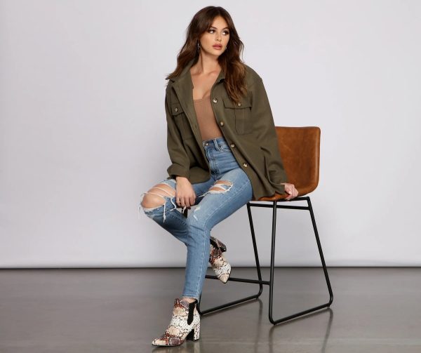 Cozy Button-Up Belted Shacket - Image 6