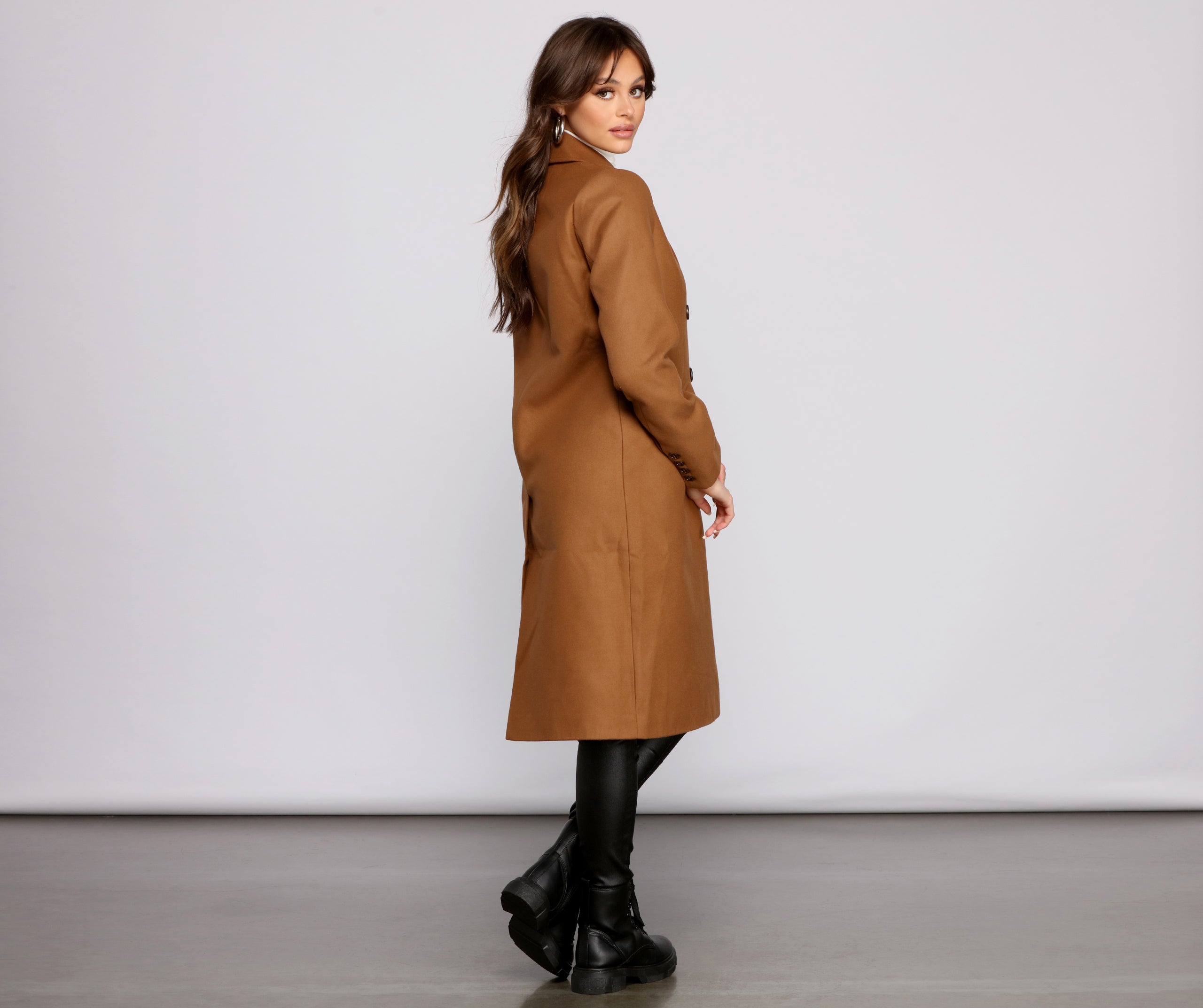 Major Trendsetter Faux Wool Long Coat - Image 2